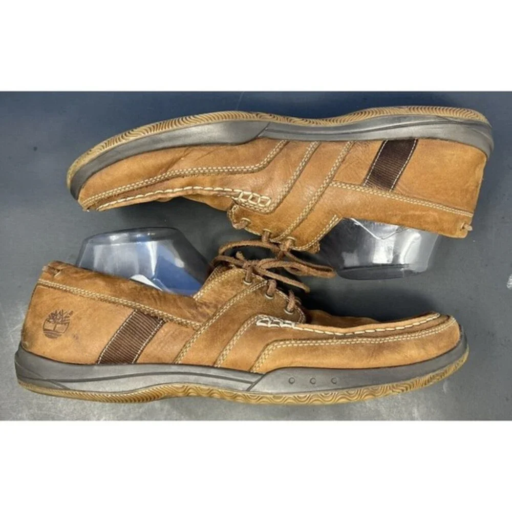 Timberland Earthkeepers Cupsole 3 Eye Brown Leather Men's‎ 11.5 Boat Shoes 72565